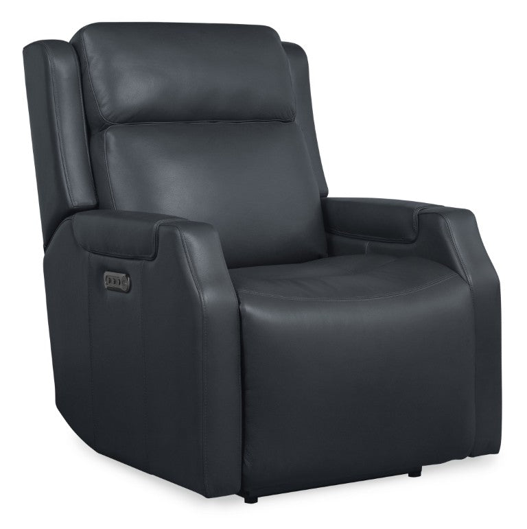 Hooker Furniture Nelson Zero Gravity Power Recliner In Salvo Denim Leather With Usb-C Charging & Adjustable Lumbar SS836-PHZL1-049