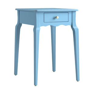 Homelegance By Top-Line Jessip 1-Drawer Wood Side Table Blue Wood