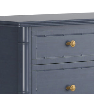 A.R.T. Furniture Harbor Bachelors Chest - Rustic Elegance with Ample Storage and Classic Brass Accents for Any Space Blue 338158-2721