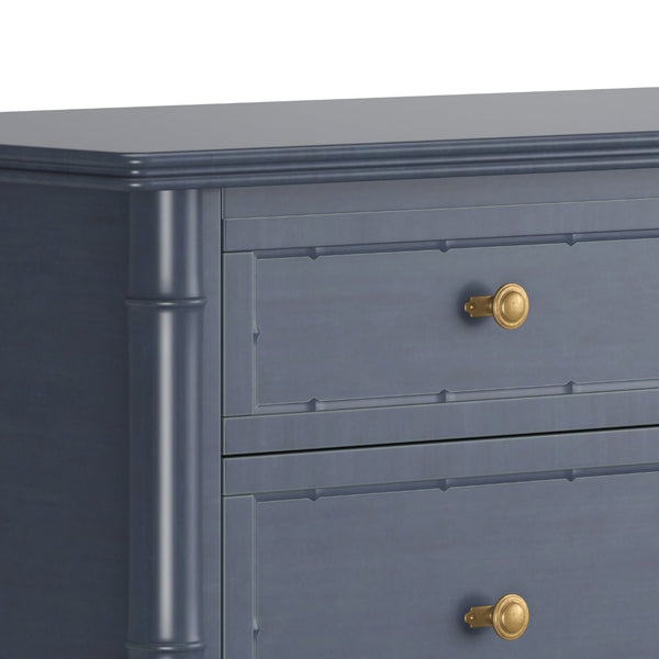 A.R.T. Furniture Harbor Bachelors Chest - Rustic Elegance with Ample Storage and Classic Brass Accents for Any Space Blue 338158-2721