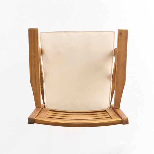 English Elm Christopher Knight Home® - HERMOSA Acacia 30" Outdoor Bar Stool Set of 2 with Weather-Resistant Cushions and Ladder-Back Design Brown 59244.00MP2