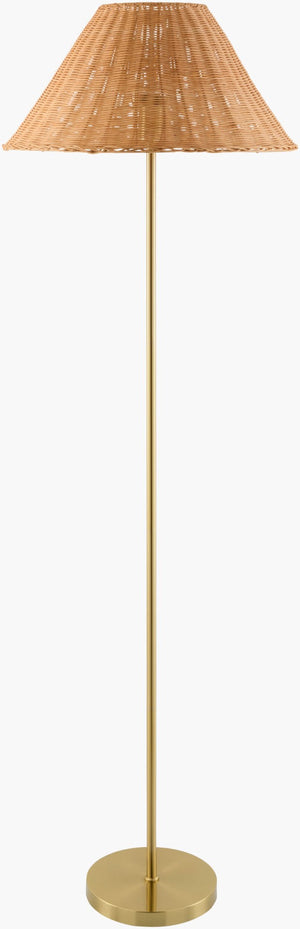Livabliss Ronda Tall Rattan Shade Floor Lamp with Metal Base for Living Room Reading Nook RDA-001