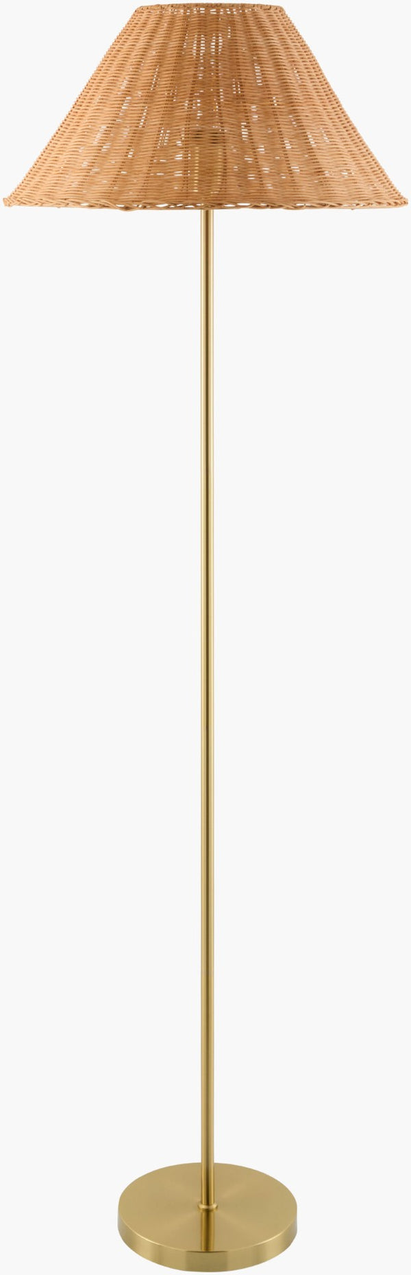 Livabliss Ronda Tall Rattan Shade Floor Lamp with Metal Base for Living Room Reading Nook RDA-001