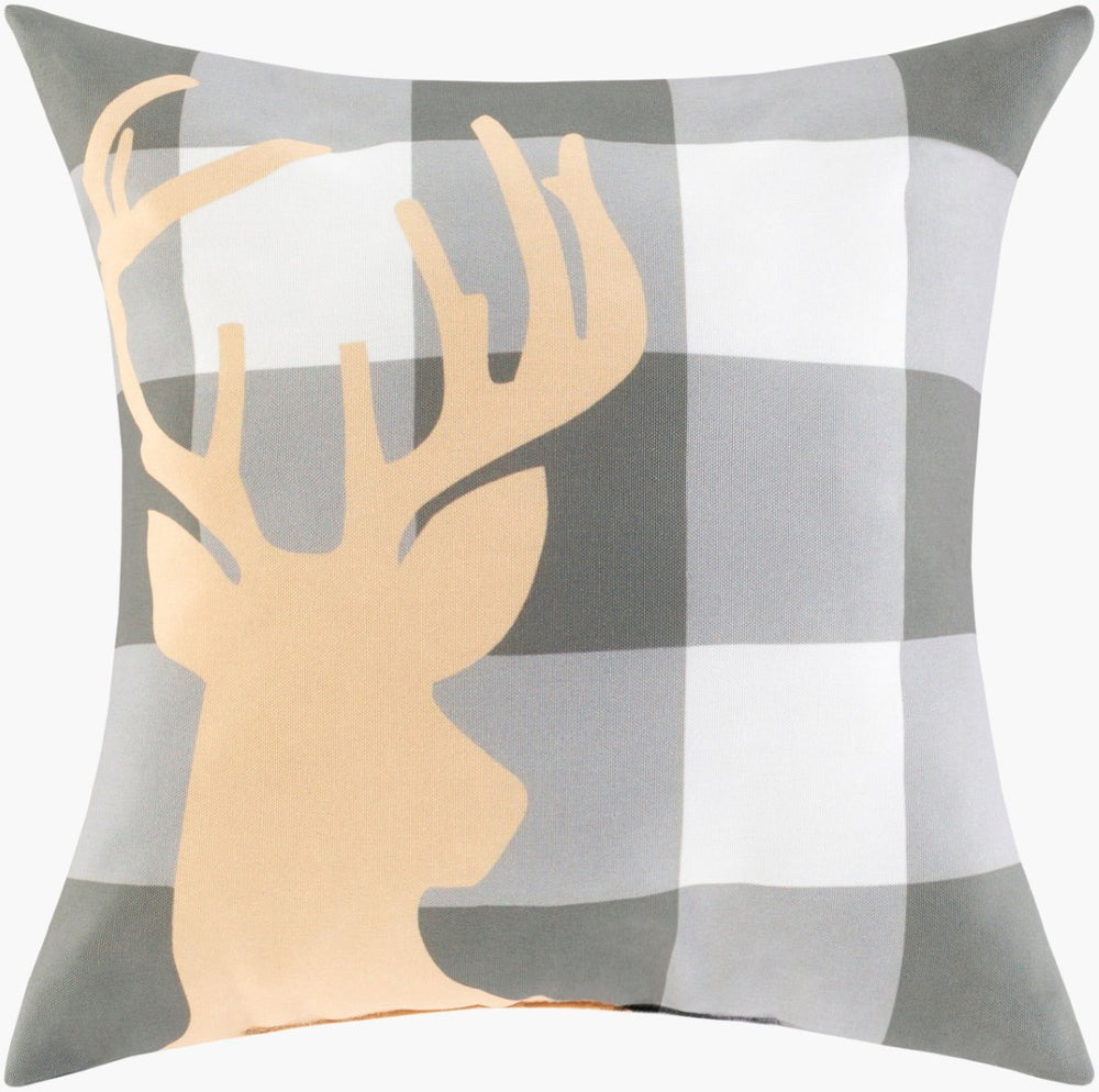 Livabliss Reindeer Buffalo Check Woven Polyester Accent Pillow for Rustic Cabin Lodge Decor RDB002-1818