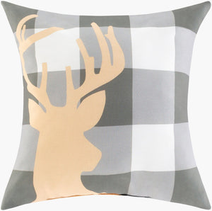 Livabliss Reindeer Buffalo Check Woven Polyester Accent Pillow for Rustic Cabin Lodge Decor RDB002-1818