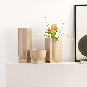 Safavieh Monaco Ceramic Matte Vase Set3 RDC4030A-SET3 Taupe