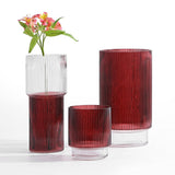 Safavieh Zinc Fluted Glass Vase Set 3 RDC4034B-SET3 Cranberry