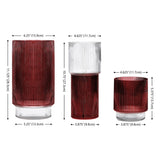 Safavieh Zinc Fluted Glass Vase Set 3 RDC4034B-SET3 Cranberry