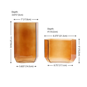 Safavieh Noreno  Glass Vase Set 2 RDC4035B-SET2 Orange Tint