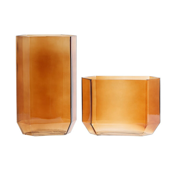 Safavieh Noreno  Glass Vase Set 2 RDC4035B-SET2 Orange Tint
