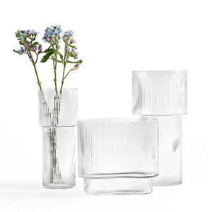 Safavieh Ceva, Fluted Glass Vase Set 3 RDC4036A-SET3 Clear