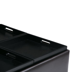 English Elm Avalon - Elegant Square Storage Ottoman In Tanners Brown Faux Leather For Stylish Living Spaces B136P159775