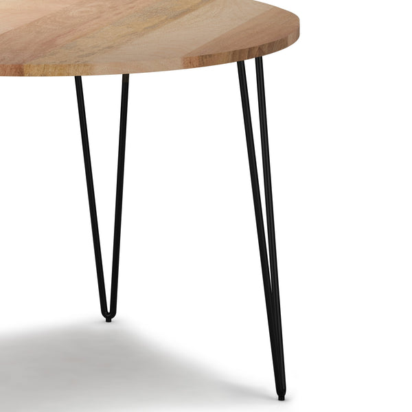 English Elm Hunter 45-Inch Round Dining Table – Stylish Mango Wood & Hairpin Legs For Modern Spaces, Seats 4 B136P158742