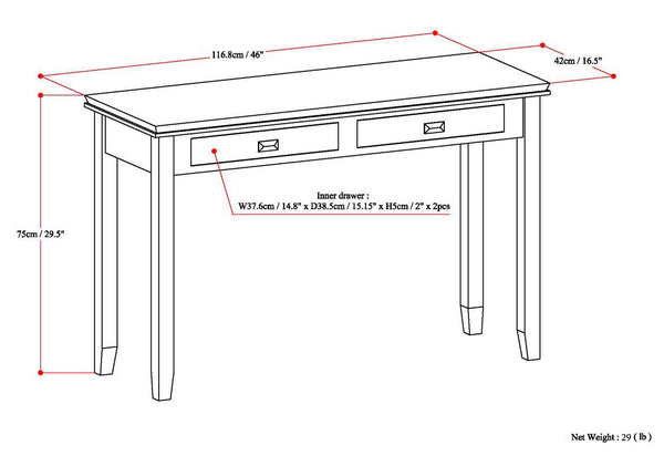 English Elm Artisan Console Sofa Table - Russet Brown, Handcrafted Storage Solution For Any Room'S Elegance B136P159466