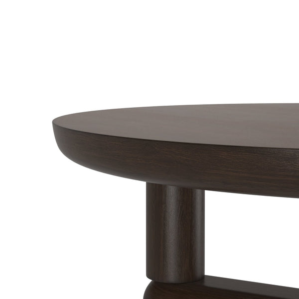 A.R.T. Furniture Verge Round End Table - Handcrafted Walnut Accent with Sculptural Design for Modern Living Spaces 337304-1960