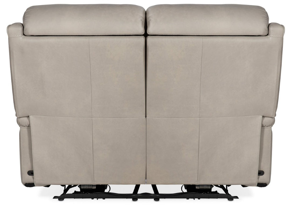 Hooker Furniture Rhea Sahara Ash Zero-Gravity Power Recline Loveseat With Power Headrests, Usb & Nailhead Trim Light Gray SS703-PHZ2-091