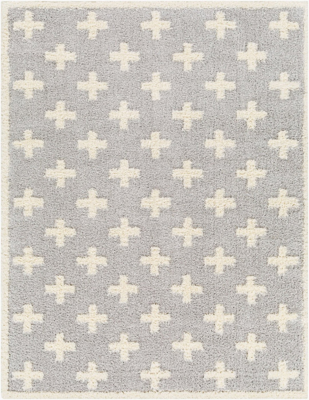 Livabliss Rodos Machine Woven Polyester Area Rug Soft Low Pile Scandinavian Style for Living Rooms Light Slate, Wh 6'7" x 9' RDO2306-679