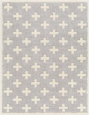 Livabliss Rodos Machine Woven Polyester Area Rug Soft Low Pile Scandinavian Style for Living Rooms Light Slate, Wh 6'7" x 9' RDO2306-679