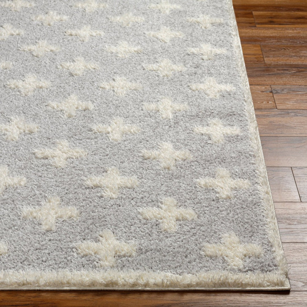 Livabliss Rodos Machine Woven Polyester Area Rug Soft Low Pile Scandinavian Style for Living Rooms Light Slate, Wh 6'7" x 9' RDO2306-679