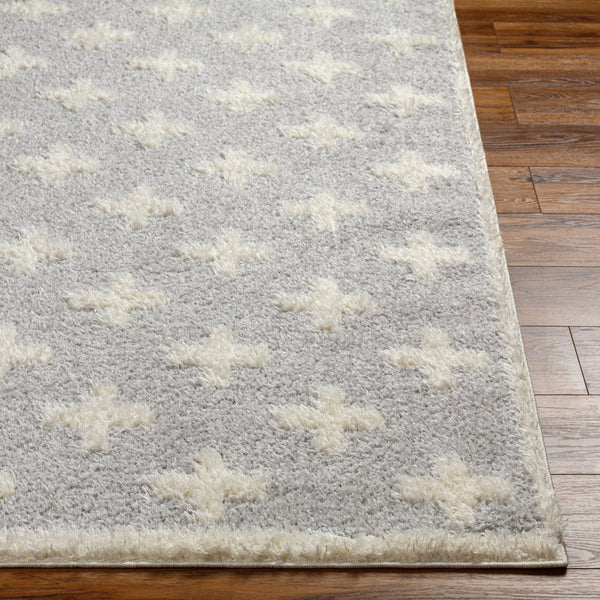 Livabliss Rodos Machine Woven Polyester Area Rug Soft Low Pile Scandinavian Style for Living Rooms Light Slate, Wh 6'7" x 9' RDO2306-679