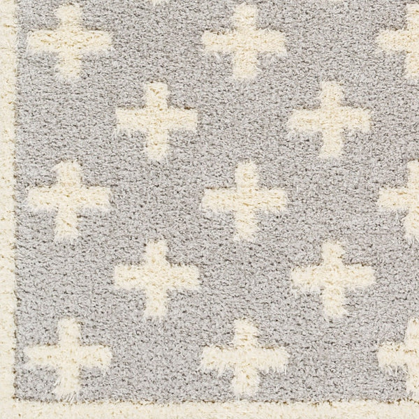 Livabliss Rodos Machine Woven Polyester Area Rug Soft Low Pile Scandinavian Style for Living Rooms Light Slate, Wh 6'7" x 9' RDO2306-679
