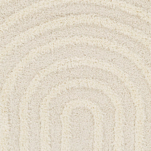 Livabliss Rodos Plush Machine Woven Area Rug Cotton Blend Scandinavian Modern Living Room Beige, White 10' x 14' RDO2328-1014