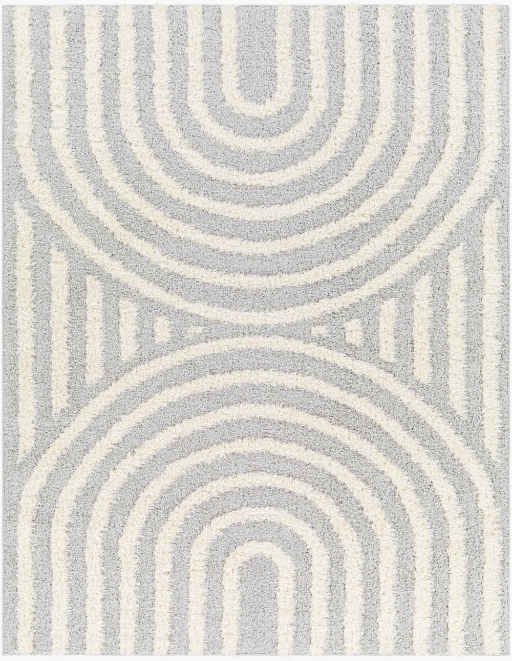 Livabliss Rodos Machine Woven Cotton Blend Area Rug Scandinavian Minimalist Living Room Floor Light Slate, Wh 5'3" x 7' RDO2330-537