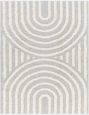 Livabliss Rodos Machine Woven Cotton Blend Area Rug Scandinavian Minimalist Living Room Floor Light Slate, Wh 5'3" x 7' RDO2330-537