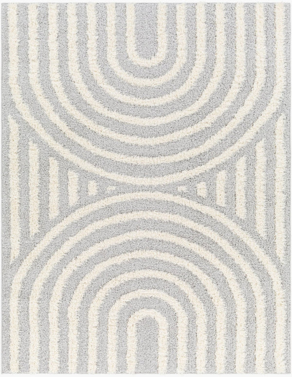 Livabliss Rodos Machine Woven Cotton Blend Area Rug Scandinavian Minimalist Living Room Floor Light Slate, Wh 5'3" x 7' RDO2330-537