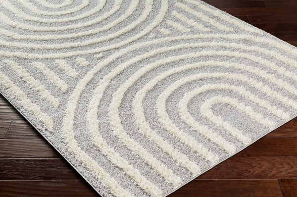 Livabliss Rodos Machine Woven Cotton Blend Area Rug Scandinavian Minimalist Living Room Floor Light Slate, Wh 5'3" x 7' RDO2330-537