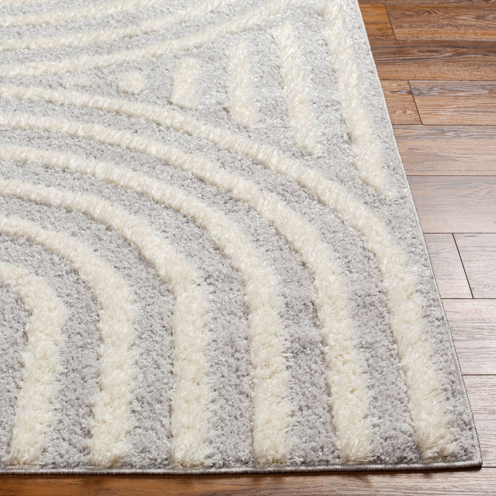 Livabliss Rodos Machine Woven Cotton Blend Area Rug Scandinavian Minimalist Living Room Floor Light Slate, Wh 5'3" x 7' RDO2330-537