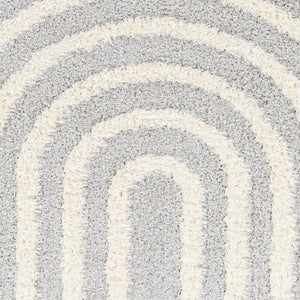 Livabliss Rodos Machine Woven Cotton Blend Area Rug Scandinavian Minimalist Living Room Floor Light Slate, Wh 5'3" x 7' RDO2330-537