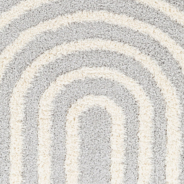 Livabliss Rodos Machine Woven Cotton Blend Area Rug Scandinavian Minimalist Living Room Floor Light Slate, Wh 5'3" x 7' RDO2330-537