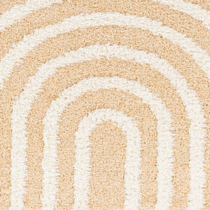 Livabliss Rodos Scandinavian Geometric Indoor Rug Cotton Polyester Blend Plush Living Room Accent Mustard, White 6'7" x 9' RDO2331-679