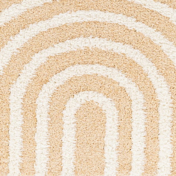 Livabliss Rodos Scandinavian Geometric Indoor Rug Cotton Polyester Blend Plush Living Room Accent Mustard, White 6'7" x 9' RDO2331-679