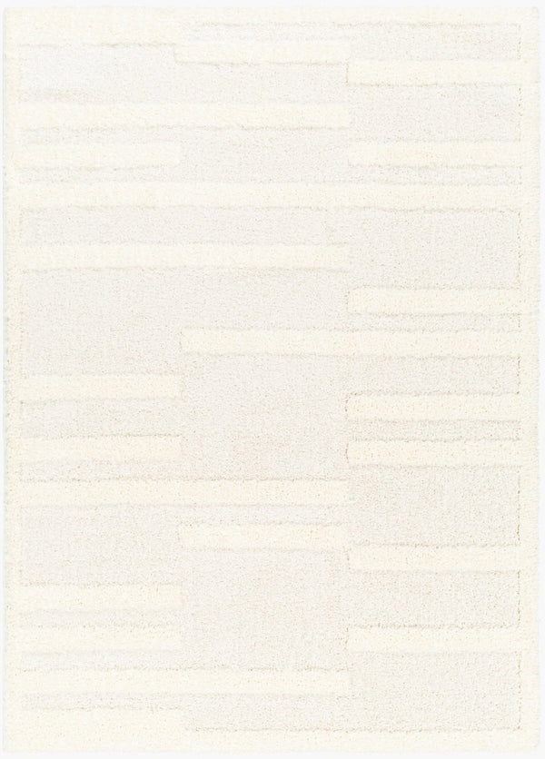 Livabliss Rodos High Pile Polyester Area Rug Soft Plush Weave for Living Room or Bedroom Beige, White 7'10" x 10' RDO2352-71010