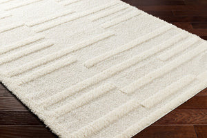 Livabliss Rodos High Pile Polyester Area Rug Soft Plush Weave for Living Room or Bedroom Beige, White 7'10" x 10' RDO2352-71010