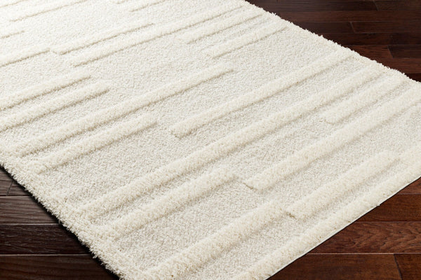 Livabliss Rodos High Pile Polyester Area Rug Soft Plush Weave for Living Room or Bedroom Beige, White 7'10" x 10' RDO2352-71010