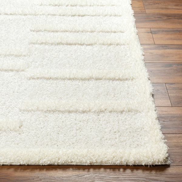 Livabliss Rodos High Pile Polyester Area Rug Soft Plush Weave for Living Room or Bedroom Beige, White 7'10" x 10' RDO2352-71010