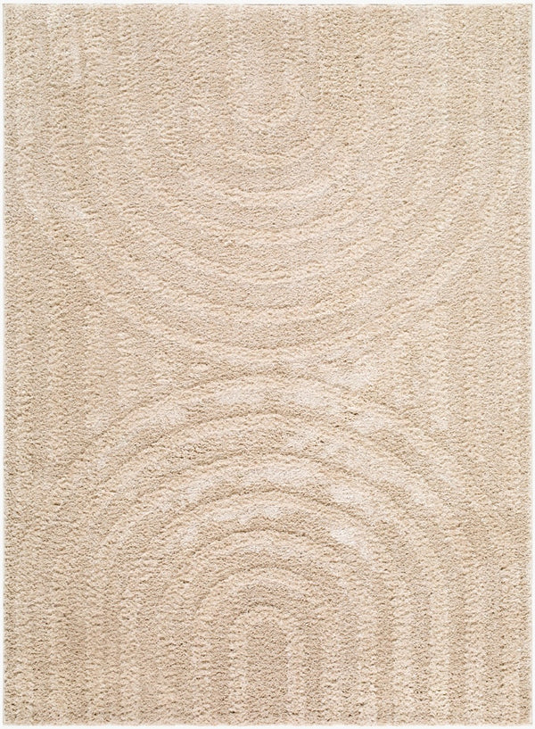 Livabliss Rodos Scandinavian Modern Cotton Blend Plush Area Rug for Living Room or Bedroom Ivory, Beige 5'3" x 7' RDO2358-537