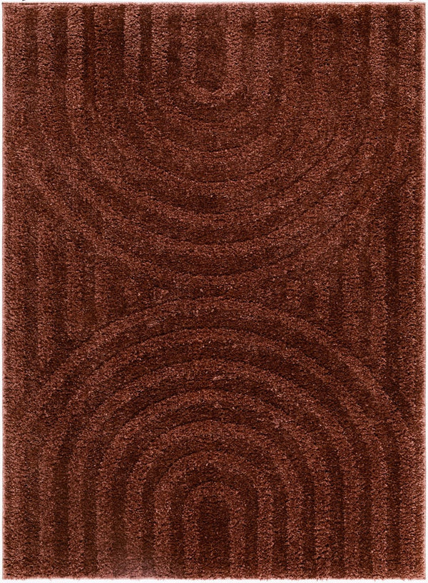 Livabliss Rodos Scandinavian Modern Cotton Blend Plush Area Rug for Living Room or Bedroom Rust 5'3" x 7' RDO2359-537