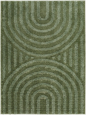 Livabliss Rodos Machine Woven Cotton Blend Rug Soft Pile Scandinavian Modern Living Room Accent Medium Green, D 7'10" x 10' RDO2360-71010