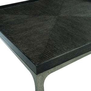 Bernhardt Bernhardt Strata Cerused Charcoal White Oak Cocktail Table With Textured Graphite Aluminum Base 382031