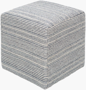Livabliss Ryder Handcrafted Cotton Pouf Farmhouse Footrest for Living Room or Bedroom Nook RDPF002-161618