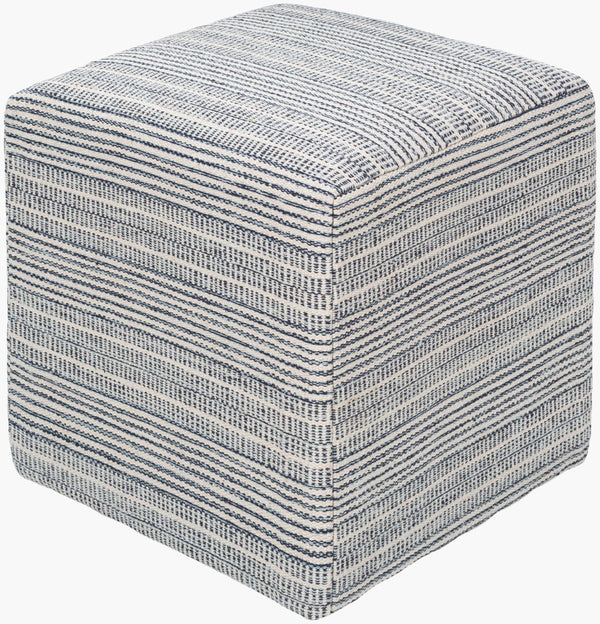 Livabliss Ryder Handcrafted Cotton Pouf Farmhouse Footrest for Living Room or Bedroom Nook RDPF002-161618