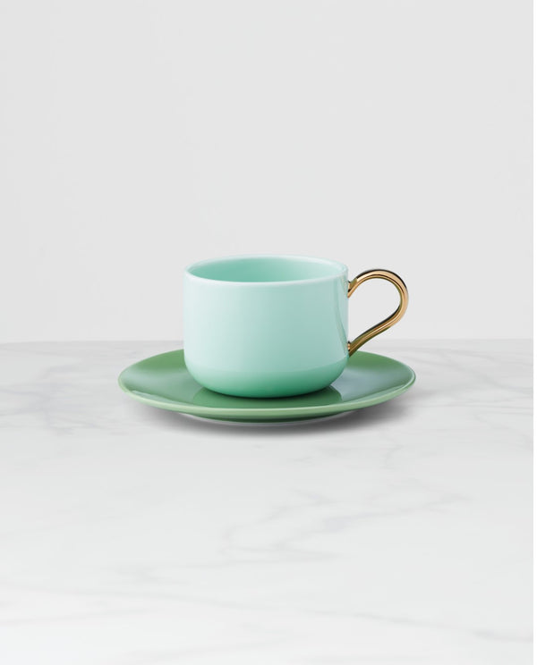 Lenox Kate Spade Make It Pop Cup & Saucer Set Green, GREEN PORCELAIN 894615
