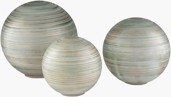 Surya Rondure Decorative Accent Sculpture – Unique Modern Glass Design For Outdoor Spaces, Easy To Clean Dark Green Glass Rdr001-set