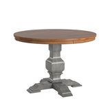 Homelegance By Top-Line Juliette Two-Tone Round Solid Wood Top Dining Table Grey Rubberwood