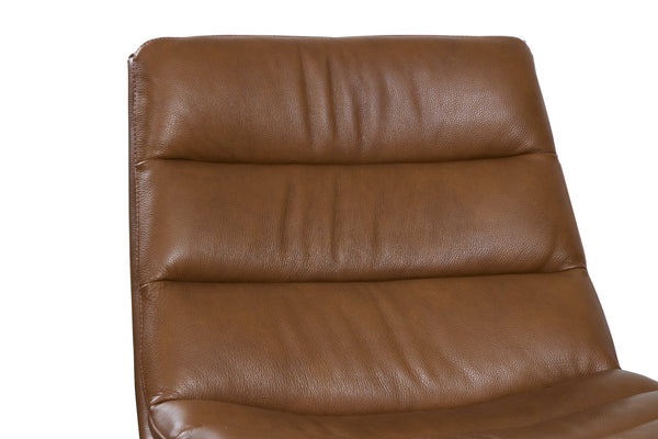 Porter Designs Porter Cetus Camel Leather Swivel Accent Chair – Mid-century Modern Design, Comfort & Style Brown Leather 02-204-06-0169