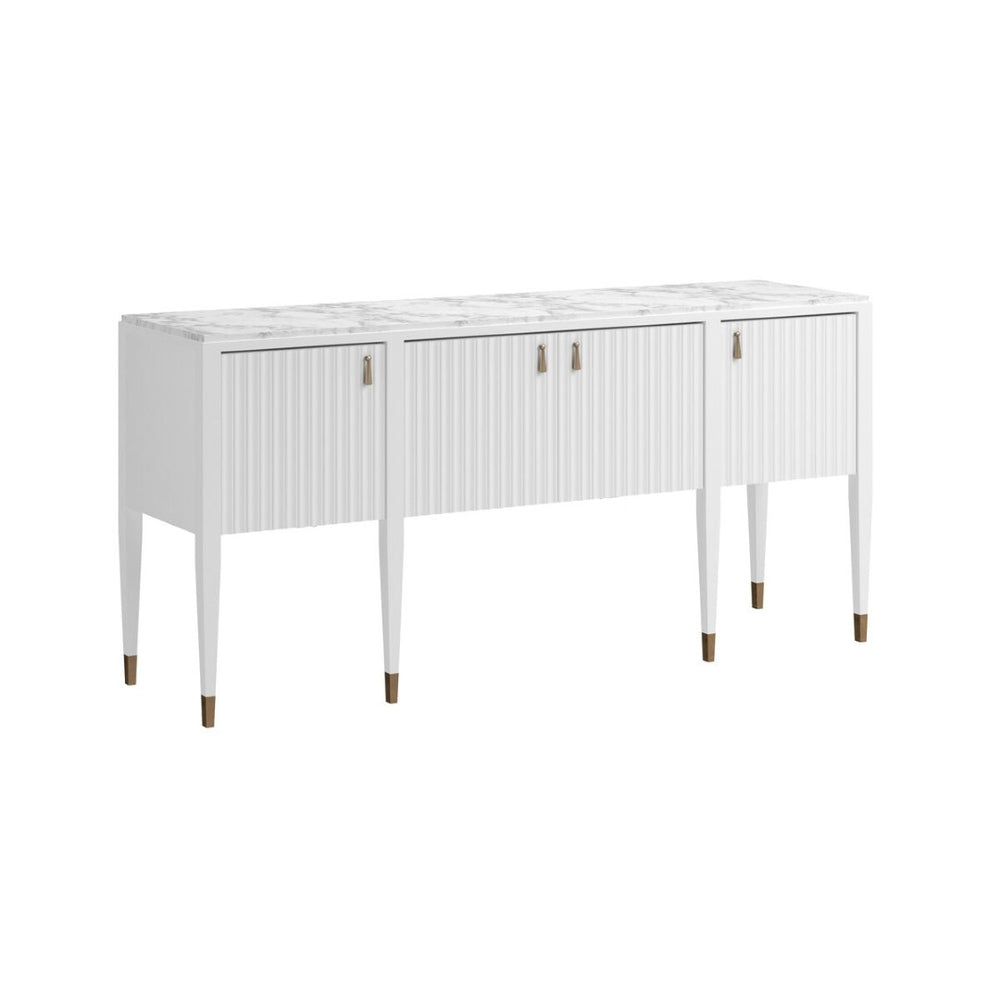 A.R.T. Furniture Eave Sideboard with Luxurious Stone Top for Contemporary Living Spaces and Elegant Storage Solutions White 436251-1866